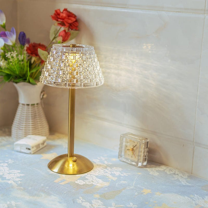 Lampe de Table Rétro en Cristal Rechargeable