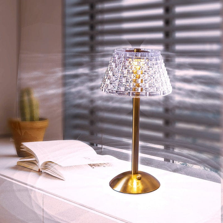 Lampe de Table Rétro en Cristal Rechargeable