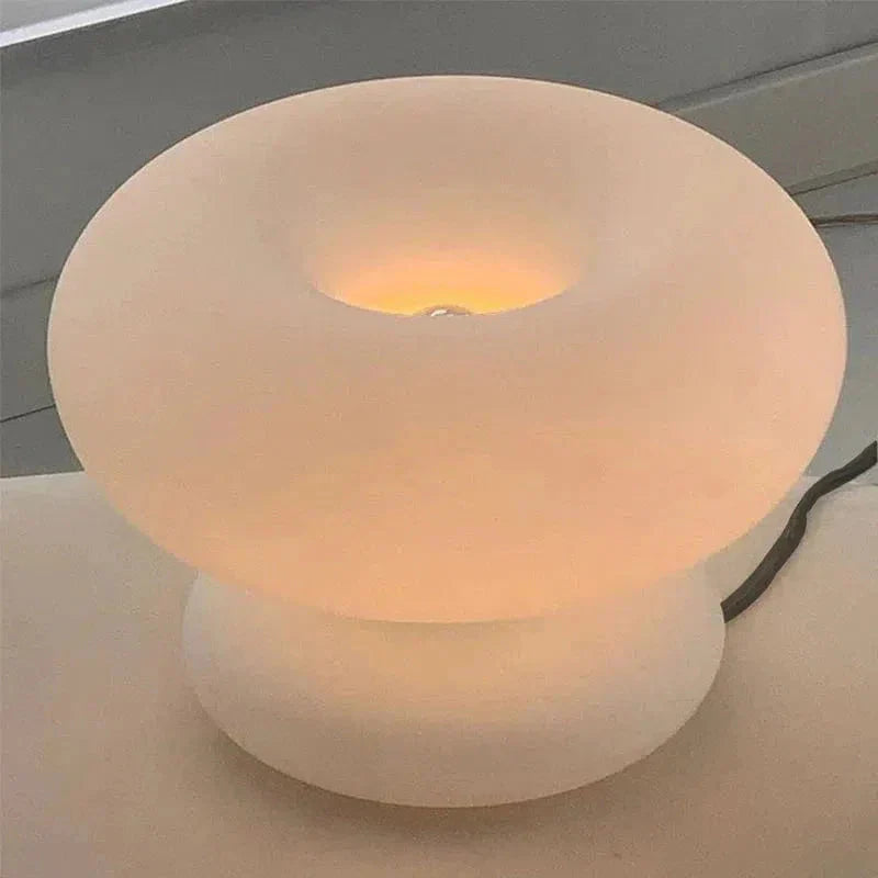 Lampe de Table en Verre Blanc Laiteux