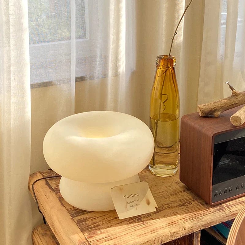 Lampe de Table en Verre Blanc Laiteux