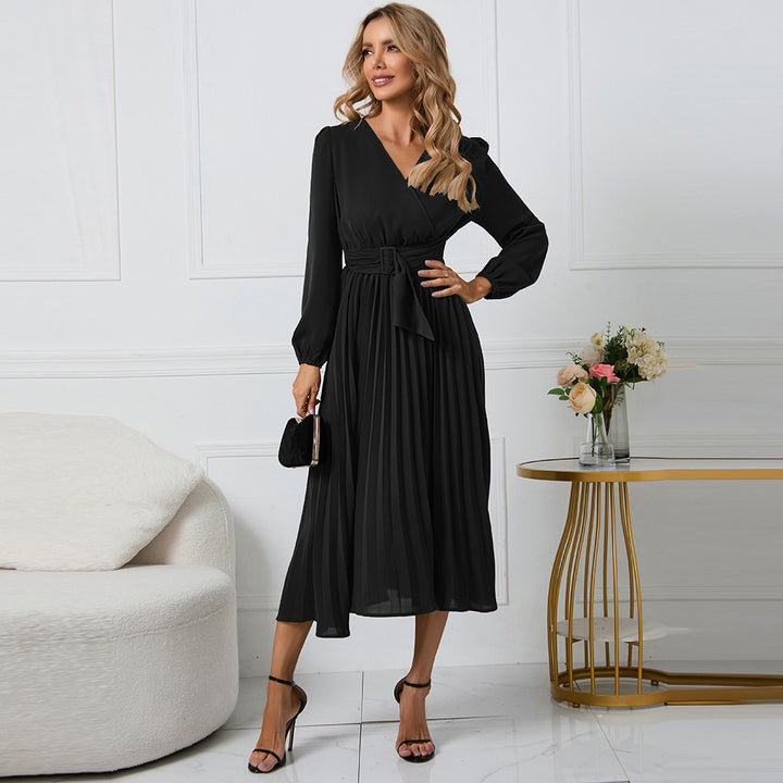 ALICE | Fließendes Maxikleid mit V-Ausschnitt – Klassisch & Raffiniert