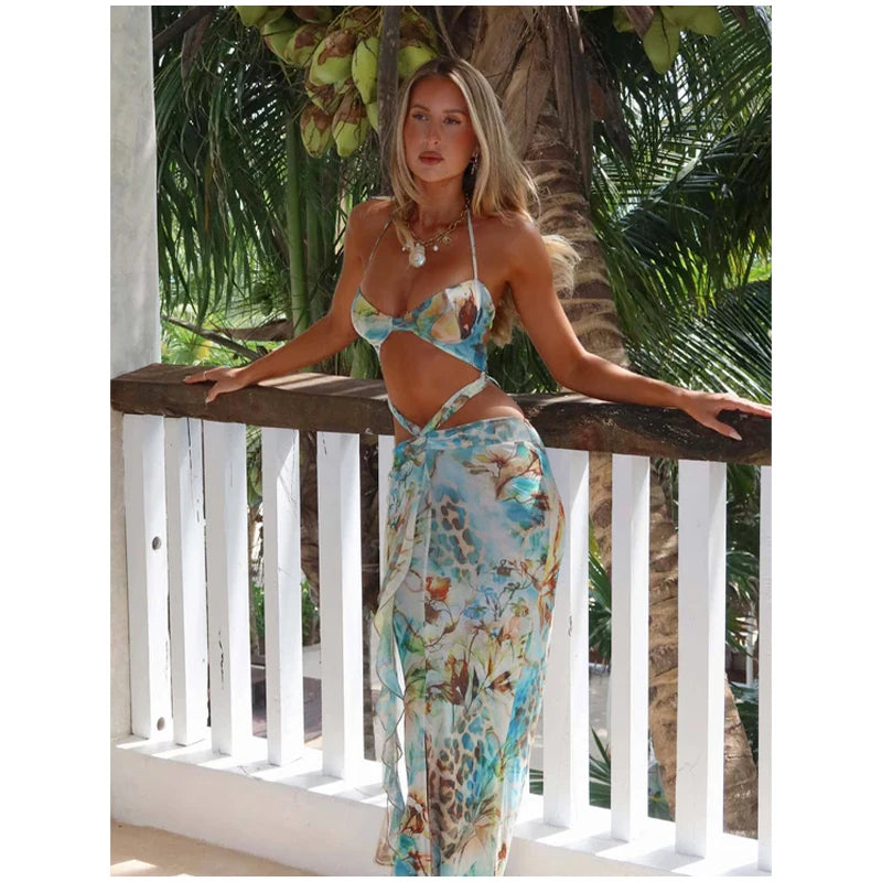 ALONA | Maxikleid mit Animal-Print & Rückenschnürung – Kühn & Komfortabel