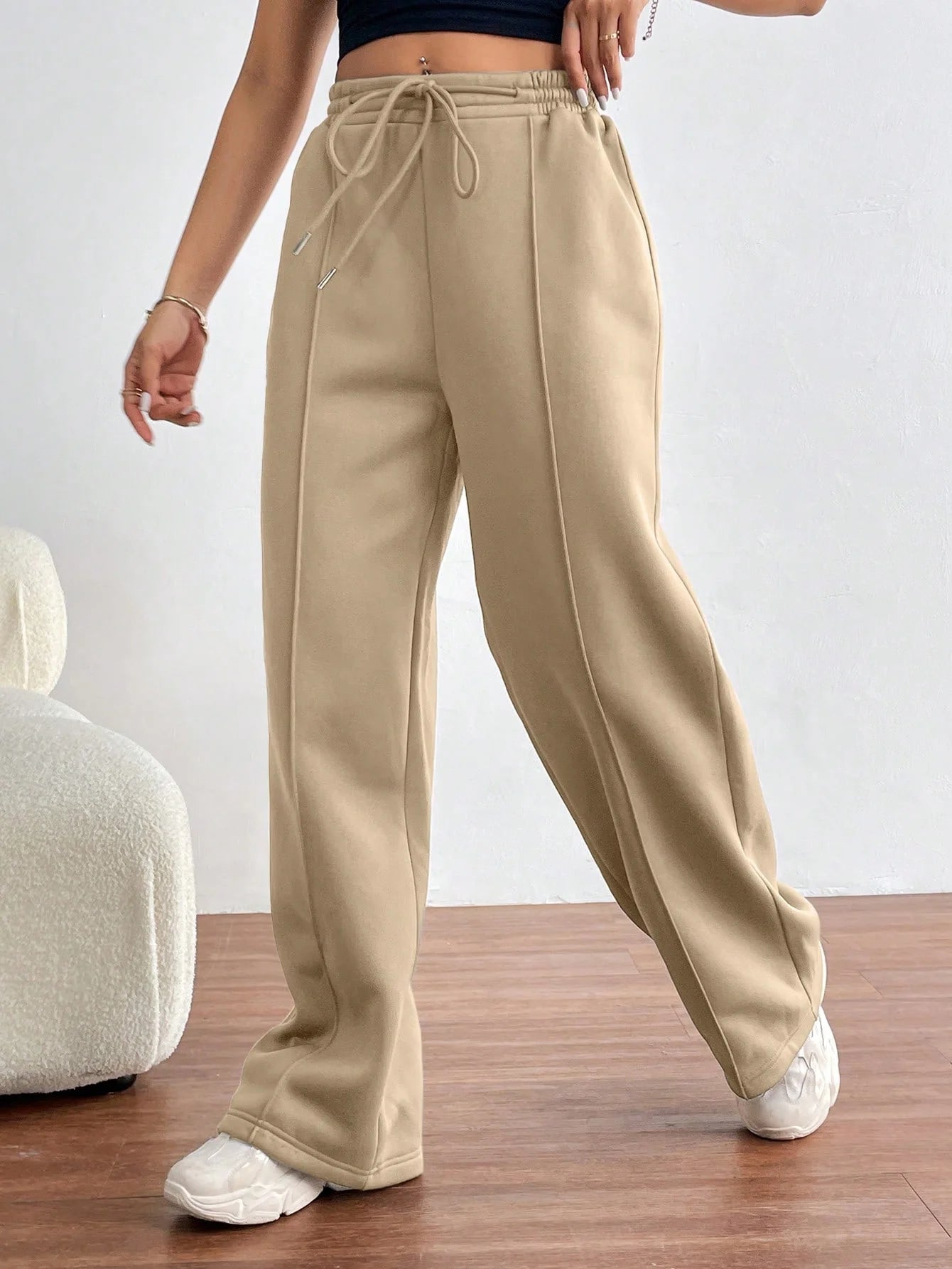 Pantalon à Jambes Larges Femme - Confort et Style