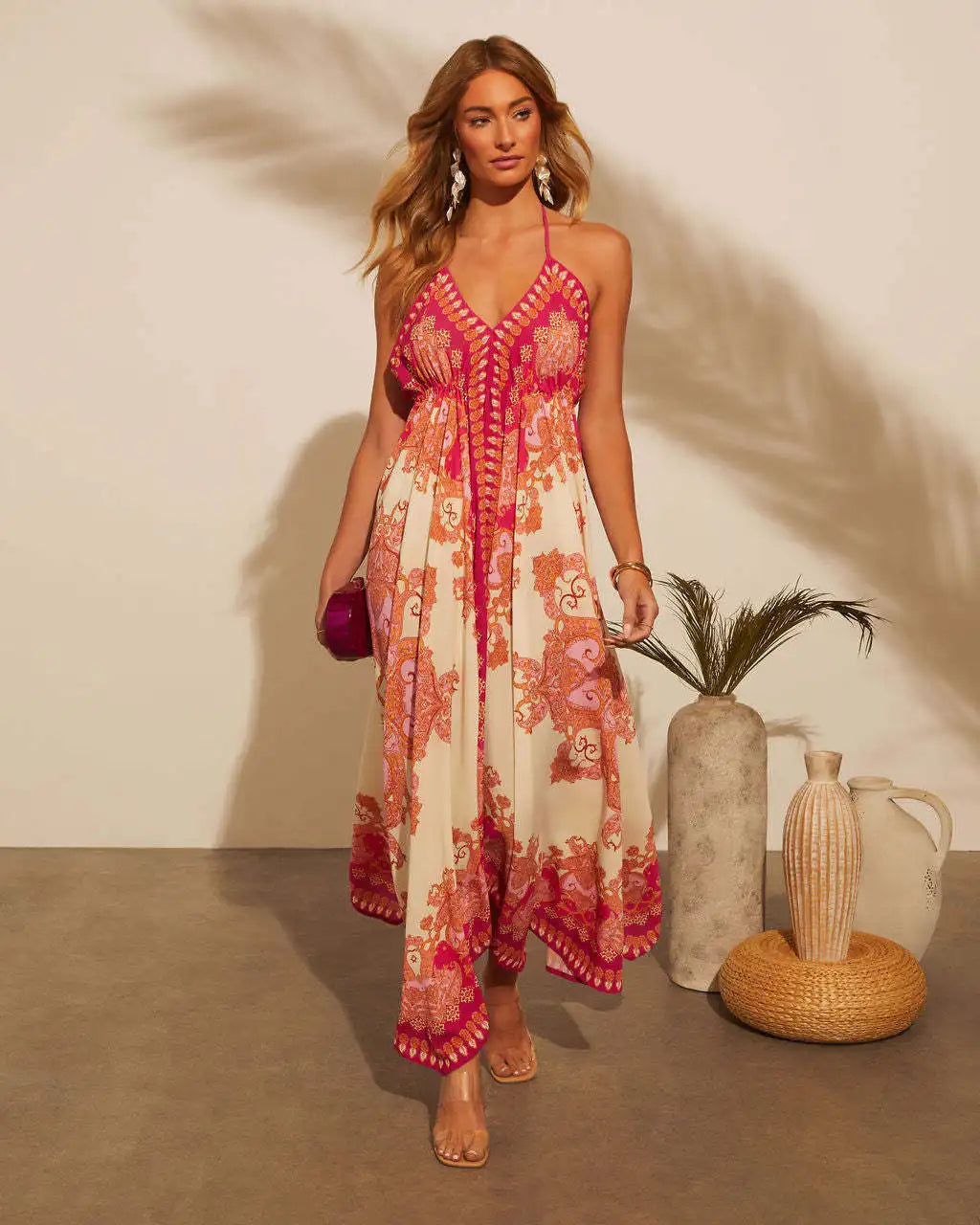 YARA | Boho Maxikleid mit Rückenausschnitt – Luftig, Verspielt & Sommerlich