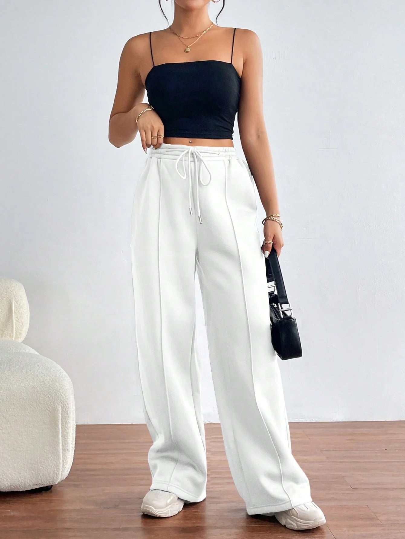 Pantalon à Jambes Larges Femme - Confort et Style