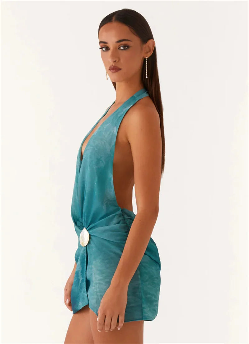 LIA | Sexy Minikleid mit Muscheldetails – Rückenfrei, Elegant & Sommerlich