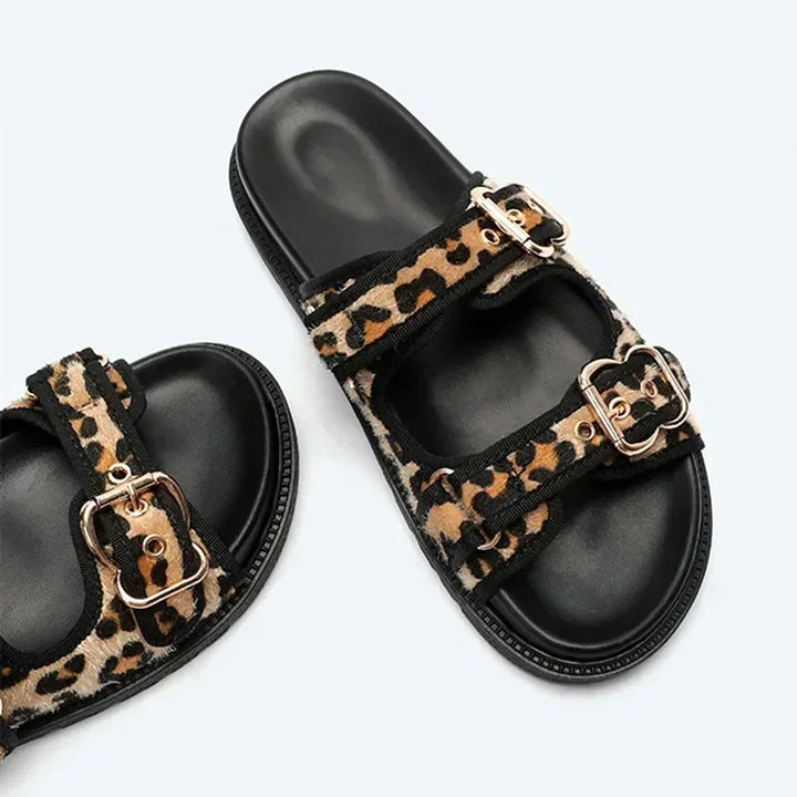 LEO | Damen-Plateausandalen mit Leopardenmuster –  Bequem & Sommerlich