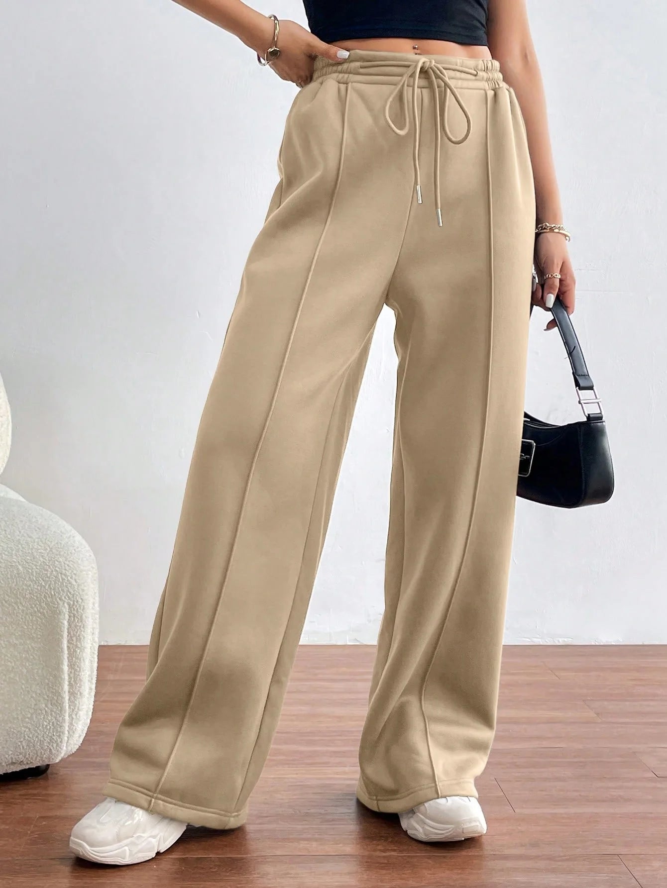 Pantalon à Jambes Larges Femme - Confort et Style