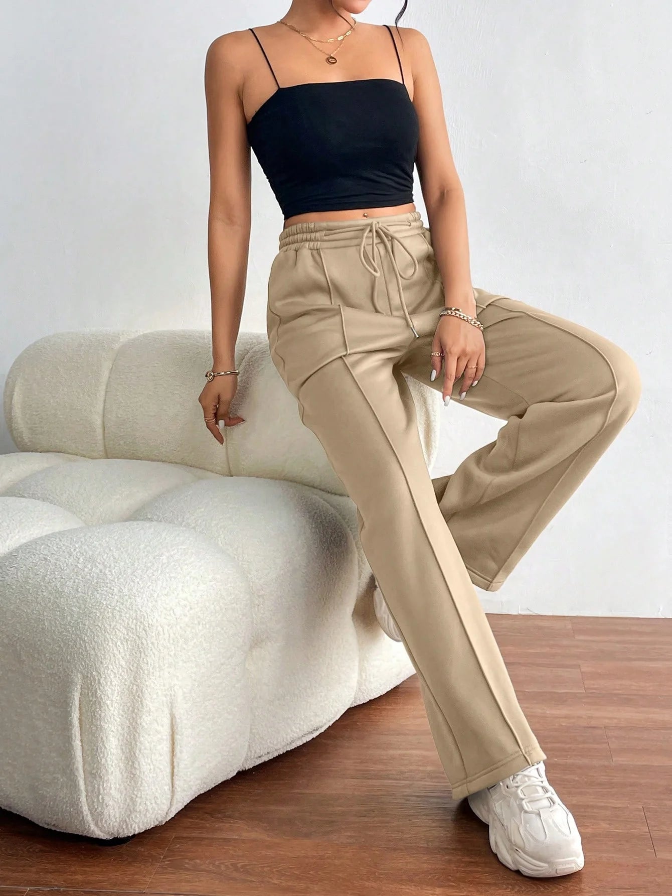 Pantalon à Jambes Larges Femme - Confort et Style