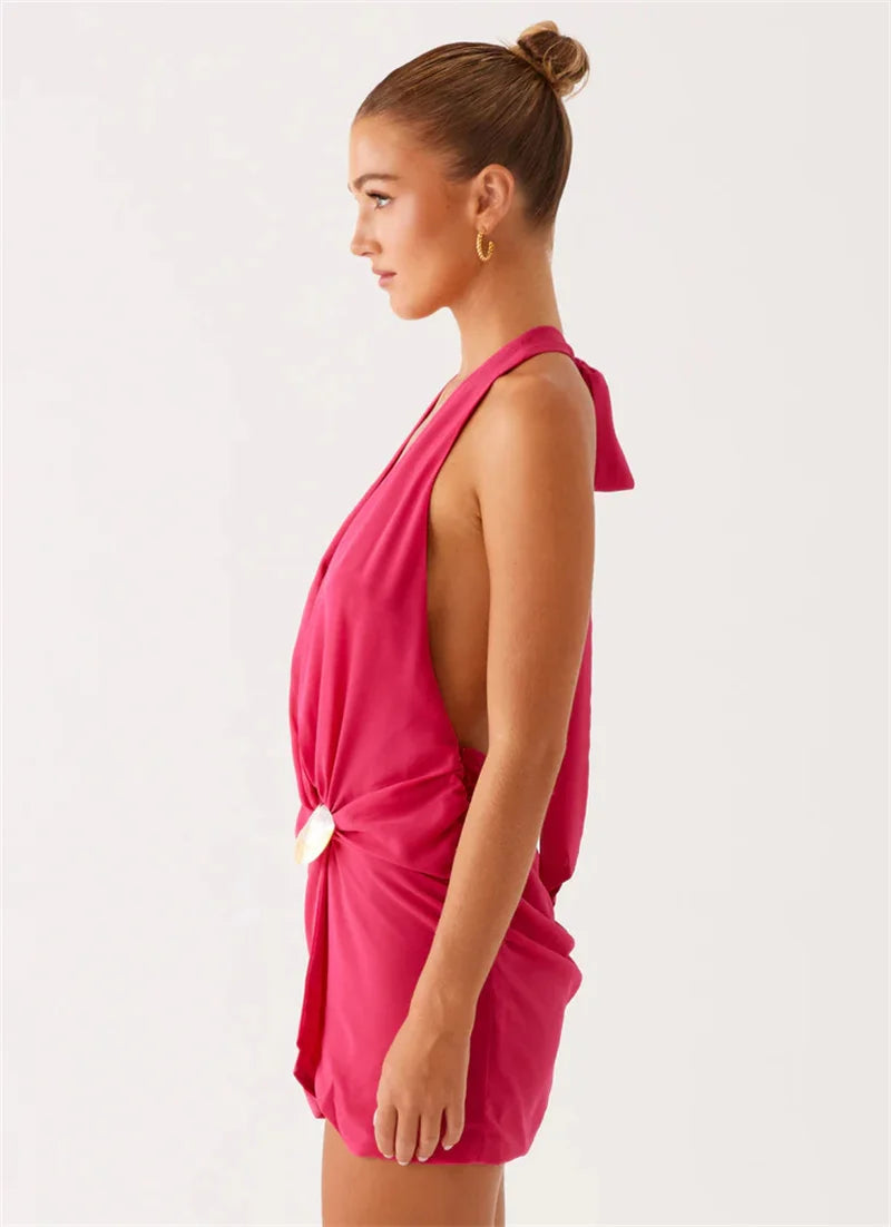 LIA | Sexy Minikleid mit Muscheldetails – Rückenfrei, Elegant & Sommerlich
