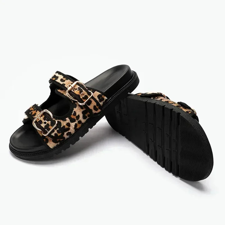 LEO | Damen-Plateausandalen mit Leopardenmuster –  Bequem & Sommerlich
