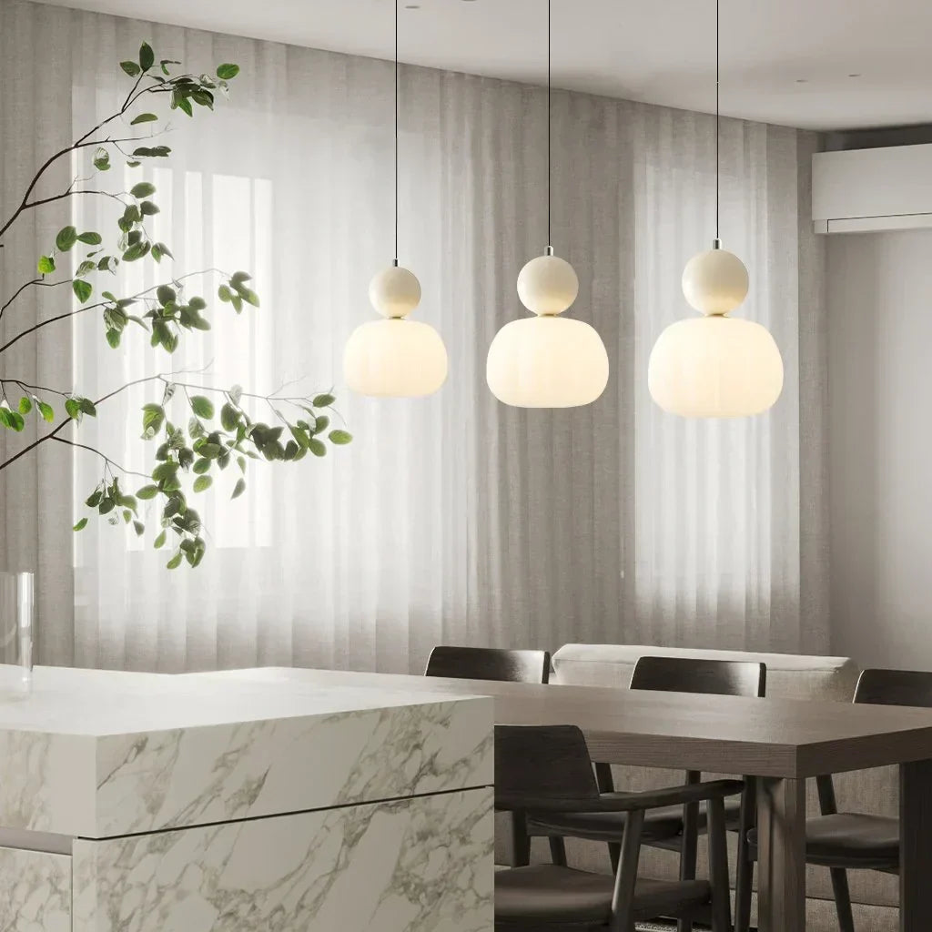 Suspension Luminaire Art Déco Crème Élégante