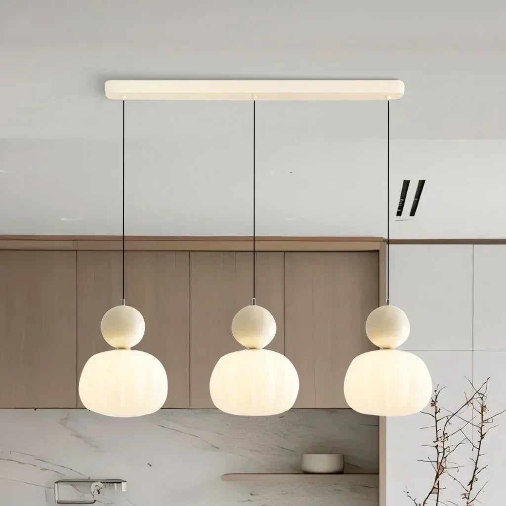 Suspension Luminaire Art Déco Crème Élégante