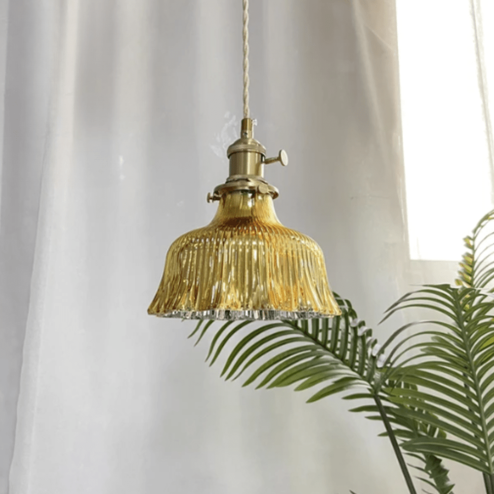 Suspension Luminaire Design Vintage en Verre Style