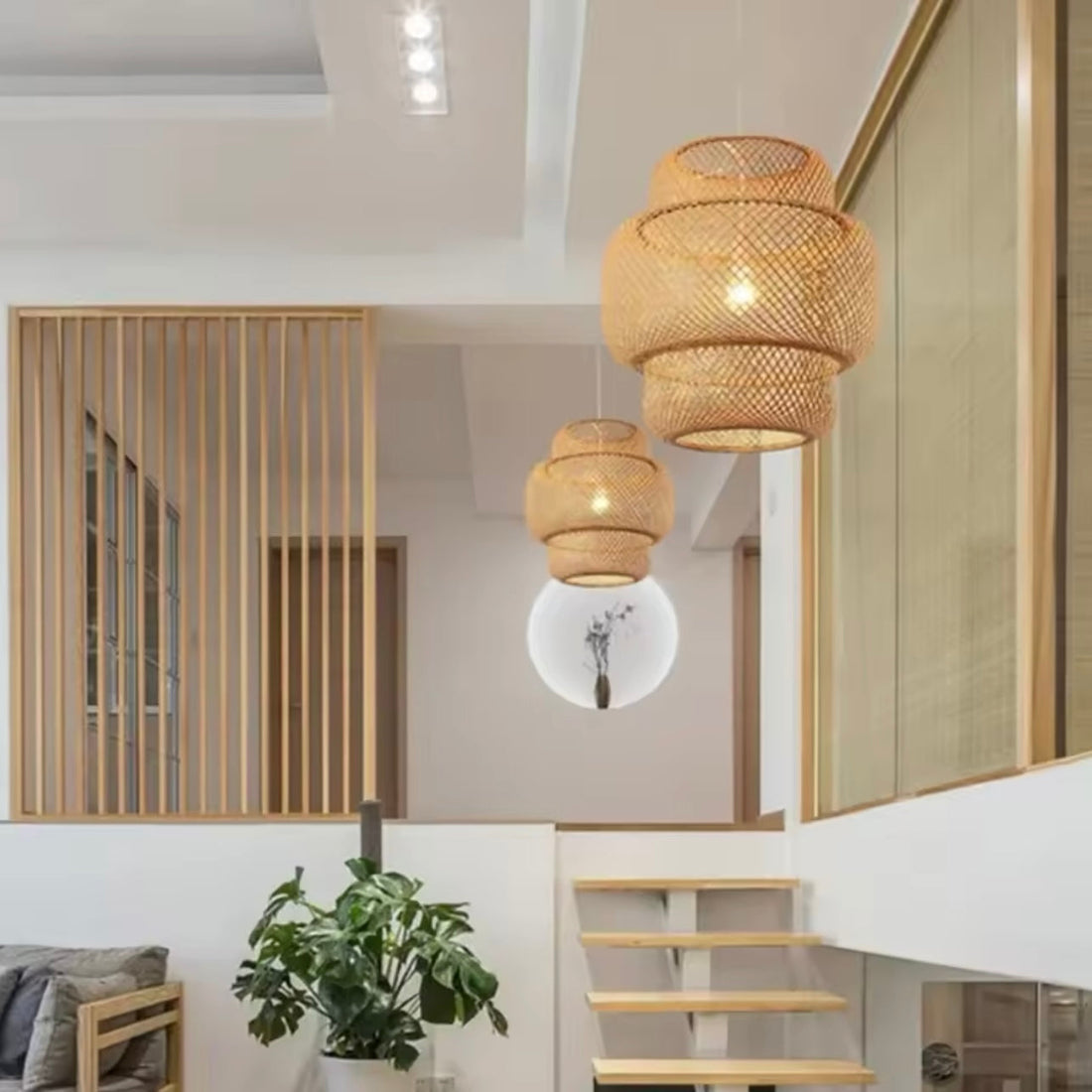 Suspension Luminaire Élégant Style Japonais