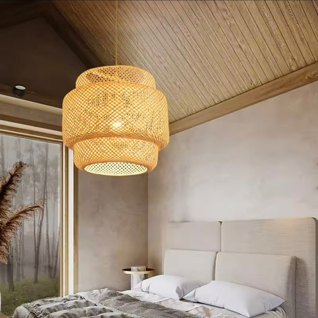 Suspension Luminaire Élégant Style Japonais
