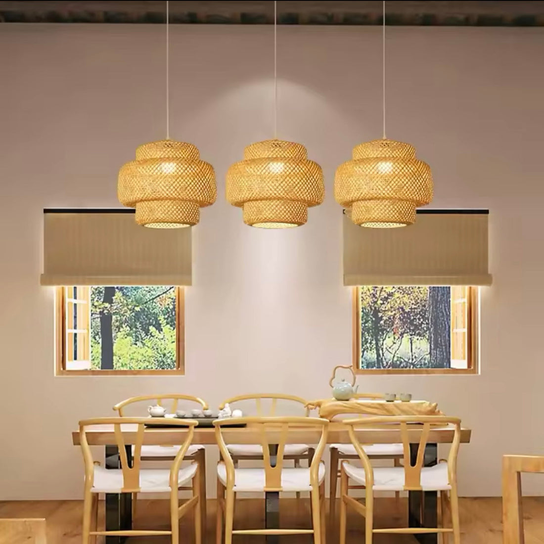 Suspension Luminaire Élégant Style Japonais