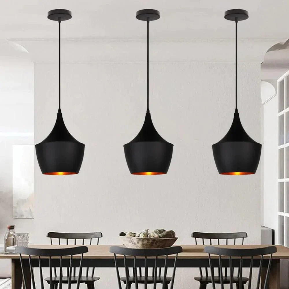 Suspension Luminaire Industrielle Noire à LED