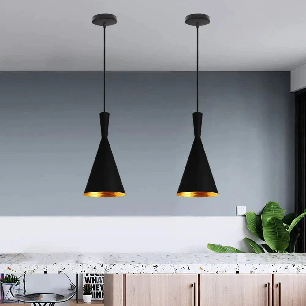 Suspension Luminaire Industrielle Noire à LED