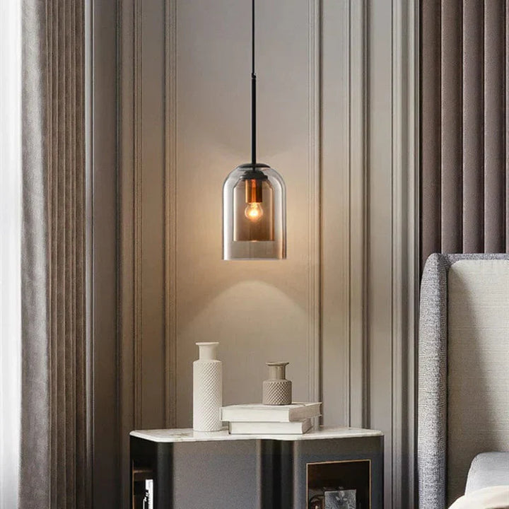 Suspension Luminaire Moderne en Verre Double Sophistiquée