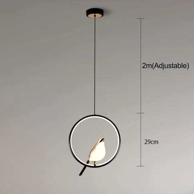 Suspension Luminaire de Luxe avec Oiseau Doré