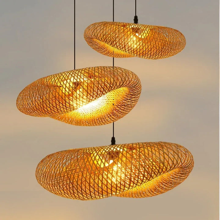 Suspension Luminaire en Bambou Naturel