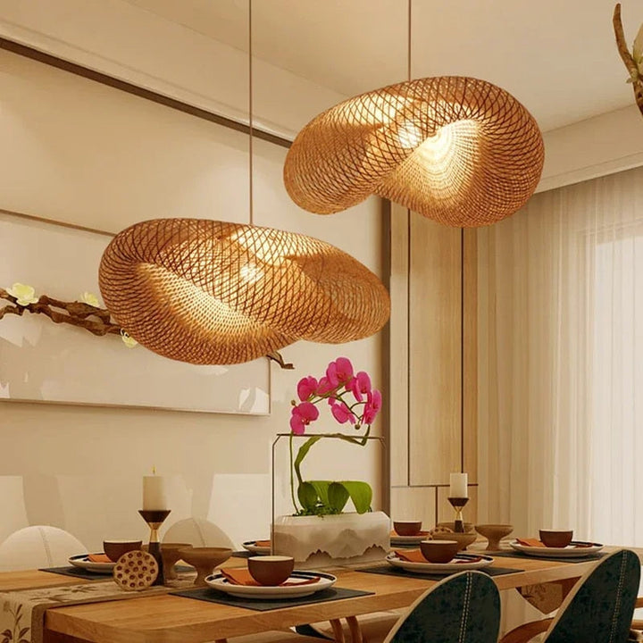 Suspension Luminaire en Bambou Naturel