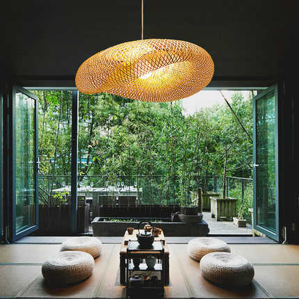Suspension Luminaire en Bambou Naturel