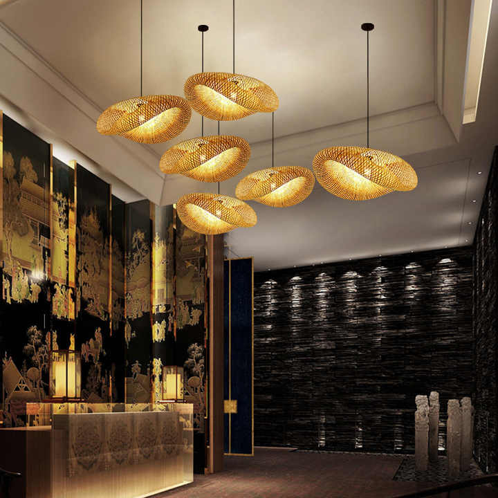 Suspension Luminaire en Bambou Naturel