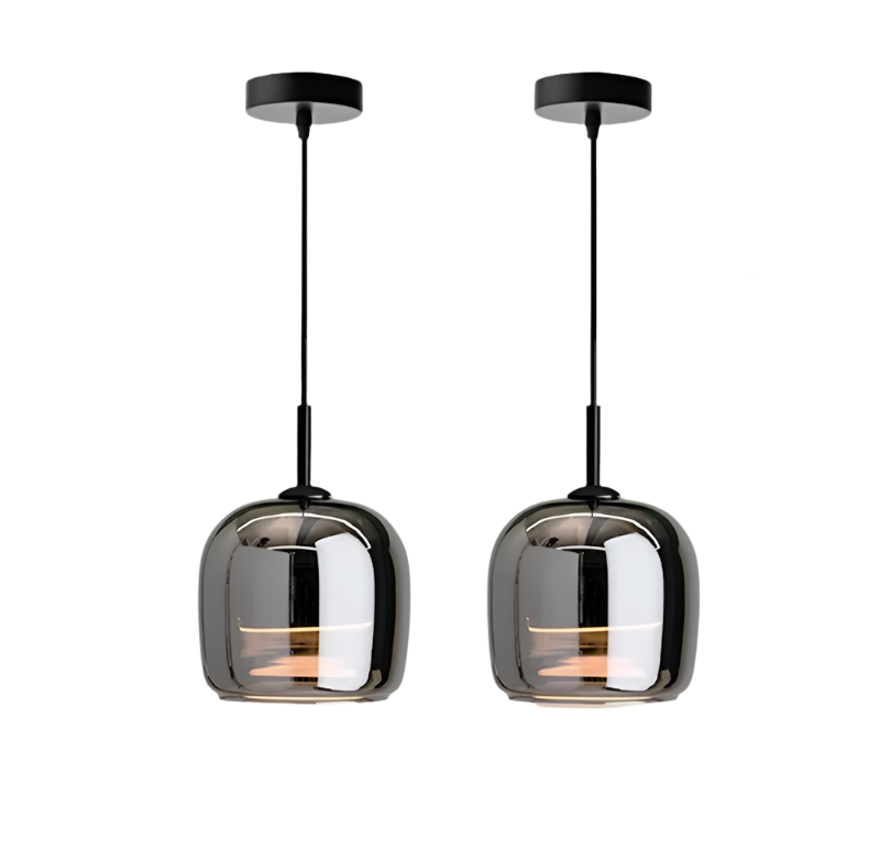 Suspension Luminaire en Verre Noir Style Nordique