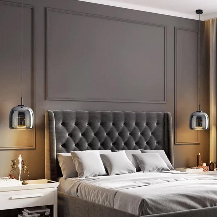 Suspension Luminaire en Verre Noir Style Nordique